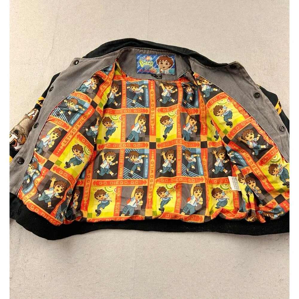Youth Nick Jr. JH Design Go Diego Go Dinosaur Jacket Gray/Black/Orange Medium